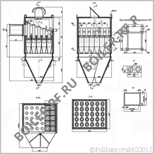 Чертеж циклона БЦ 2-5х(4+2)