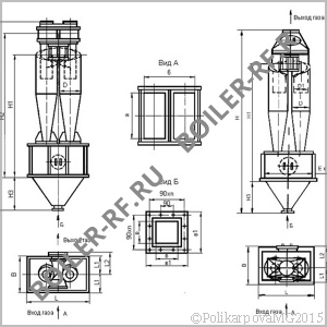 Чертеж циклона ЦН-15-300-2CП