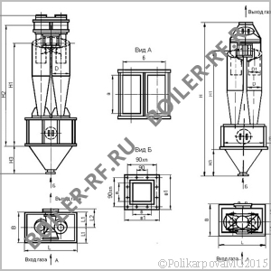 Чертеж циклона ЦН-15-400-2СП
