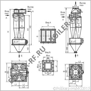 Чертеж циклона ЦН-15-400-4СП